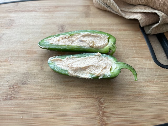 Prepared Jalapenos stuffed with mixture