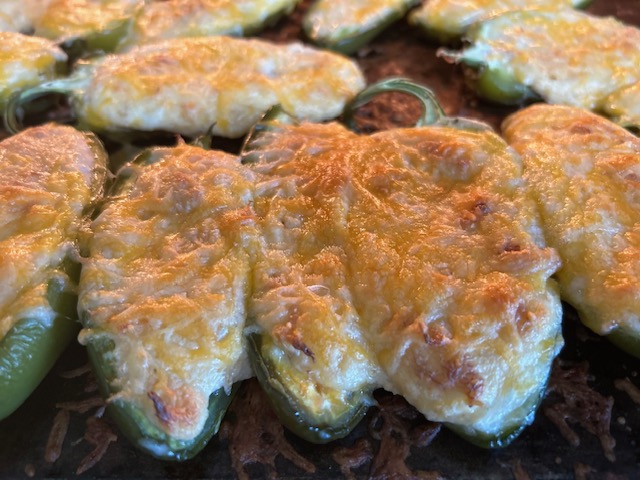 Jalapenos stuffed with Crab and cream cheese